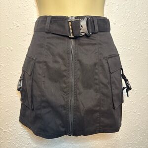 POSTER GIRL (Dolls Kill) Black Mini Skirt with Belt